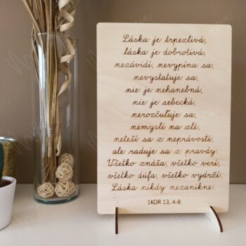 Stojan s textom "Láska je trpezlivá" - Image 3