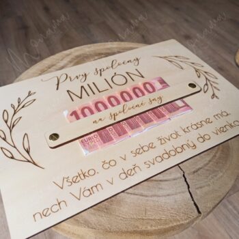 Drevená tabuľa na peniaze "Môj prvý milión" - Image 5