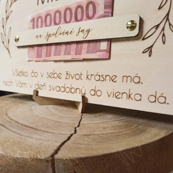 Drevená tabuľa na peniaze "Môj prvý milión" - Image 4
