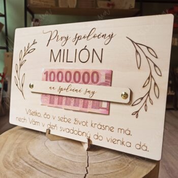 Drevená tabuľa na peniaze "Môj prvý milión" - Image 2