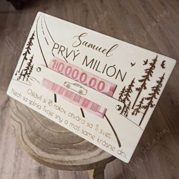 Drevená tabuľa na peniaze "Môj prvý milión" - Image 2