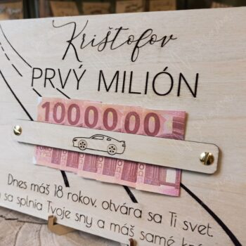 Drevená tabuľa na peniaze "Môj prvý milión" - Image 3