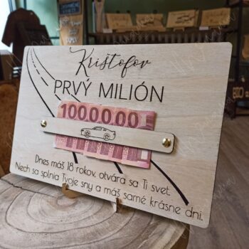 Drevená tabuľa na peniaze "Môj prvý milión" - Image 4