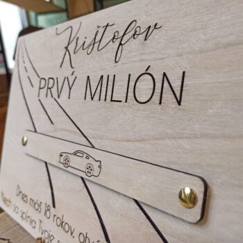 Drevená tabuľa na peniaze "Môj prvý milión" - Image 2