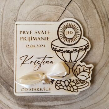 Drevená obálka na peniaze "Prvé sväté prijímanie" - Image 2