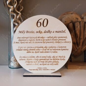 Drevená tabuľa k narodeninám "60té" - Image 3