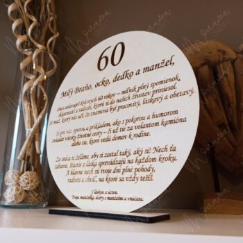 Drevená tabuľa k narodeninám "60té" - Image 2