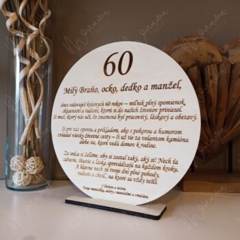 Drevená tabuľa k narodeninám "60té"