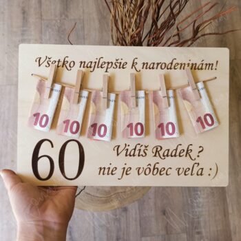 Drevená tabuľa na peniaze "Vidíš" - Image 2
