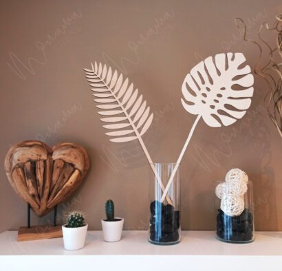 Drevené tropické listy Monstera