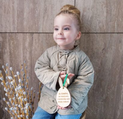 Drevená obálka na peniaze na Veľkú noc – vajíčko zajačik na bankovku, za šibačku za veselosť